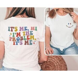 Women’s Anti Hero Taylor Swift T-Shirt White “I’m The Problem It’s Me”Size XS